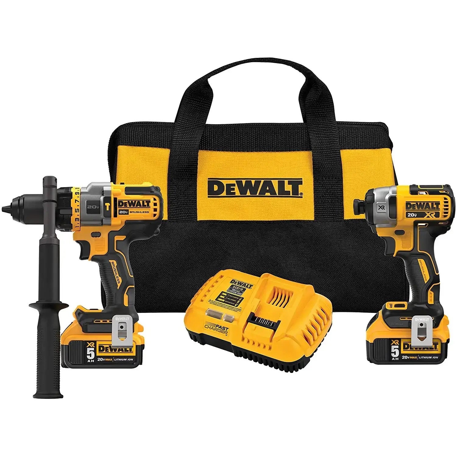 Dewalt DCK2100P2 20V MAX Brushless 2pc Combo Kit with Hammer Drill / Driver, (2) 5AH