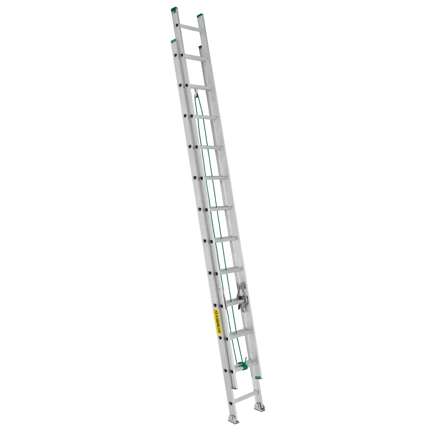 Featherlite 2224 24 ft Aluminum Extension Ladder, Type II, 225 lb Load Capacity