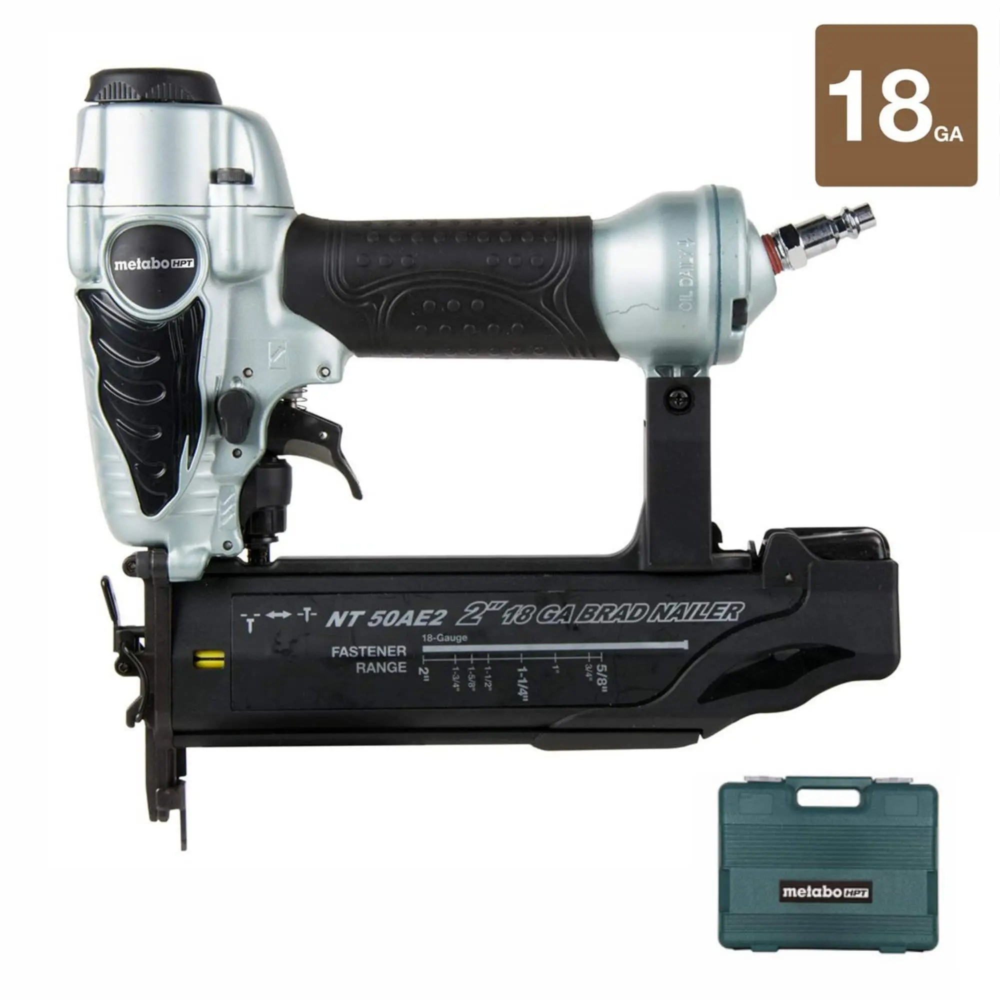 Metabo NT50AE2 2" HPT 18 Gauge Pneumatic Brad Nailer