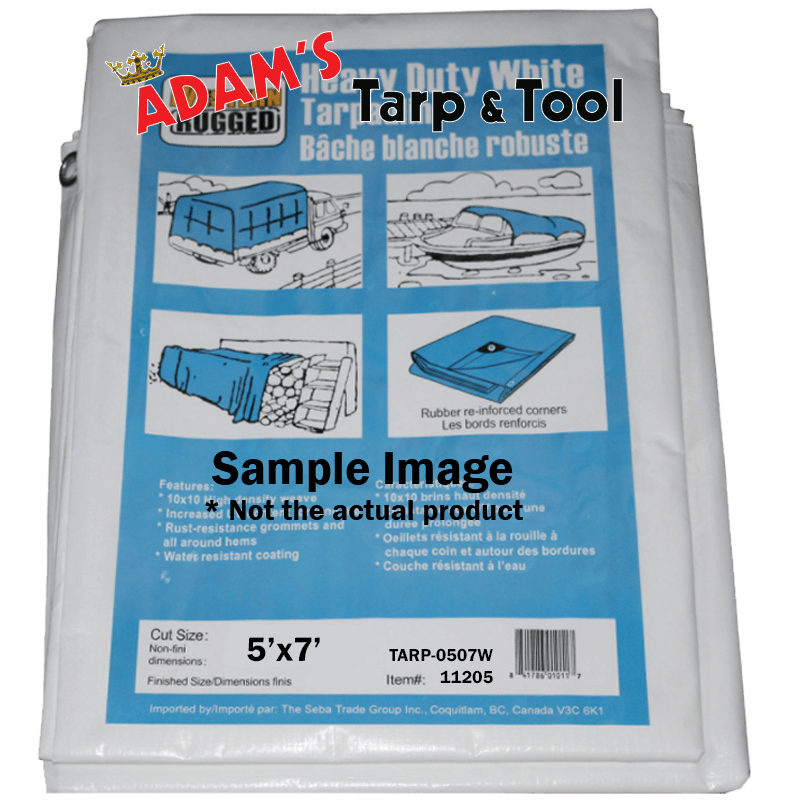 Western Rugged 11205 5'x7' Heavy Duty 6mil White Tarp with 10x10 Weave