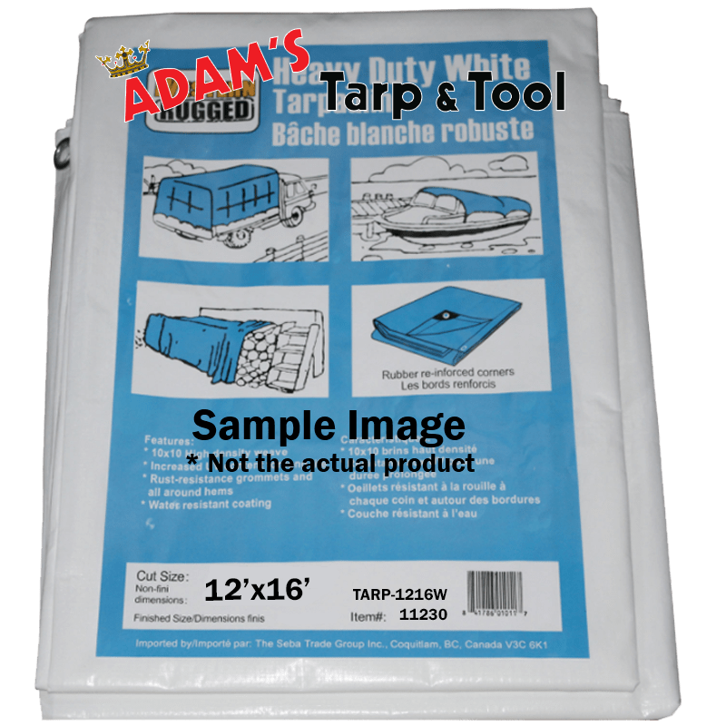 Western Rugged 11230 12'x16' Heavy Duty 6mil White Tarp with 10x10 Weave