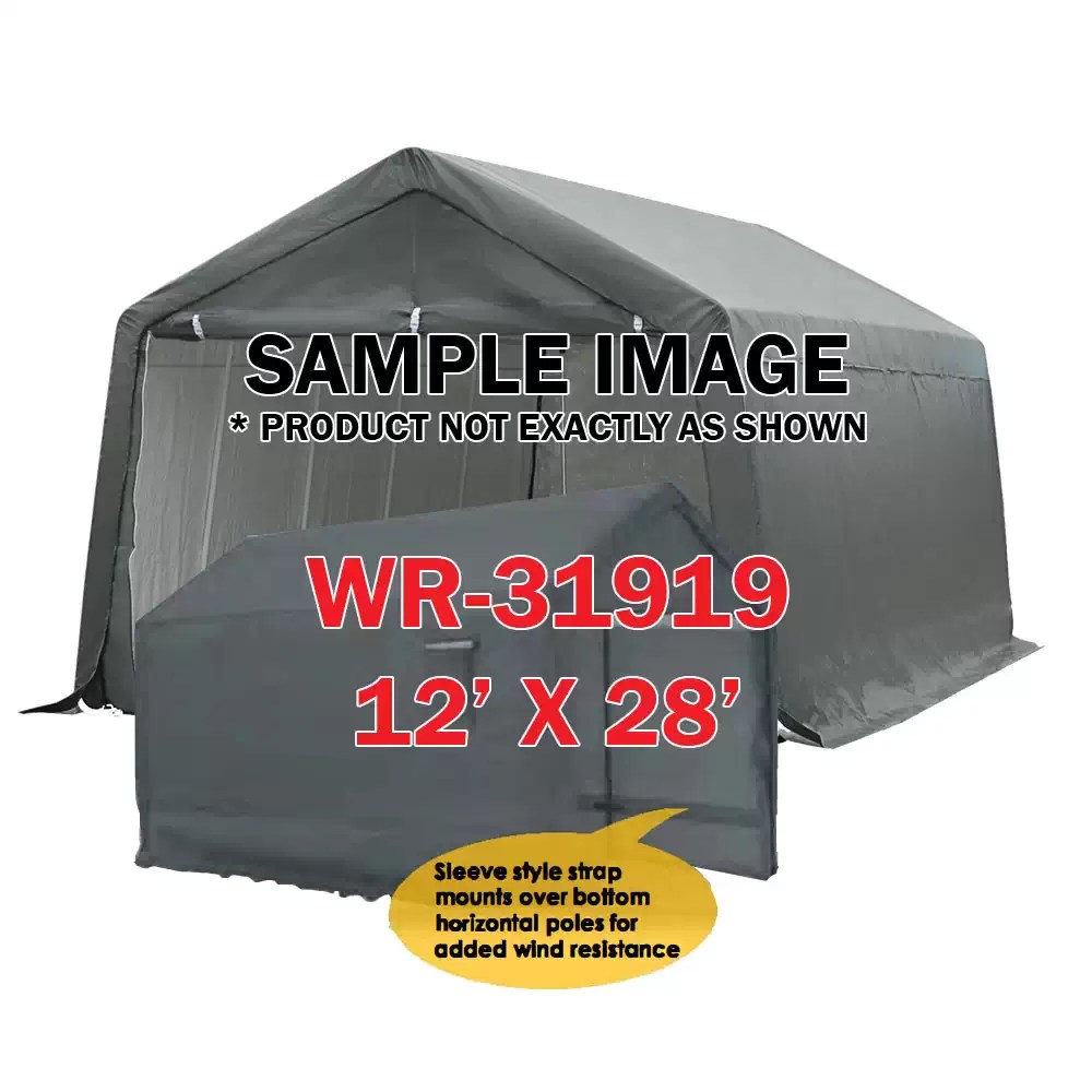 Western Rugged 31919 12' x 28' Snow & Wind Resistant A-Frame Canopy 14X14 Weave UV Treated