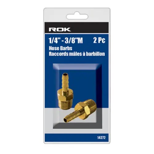 ROK 14272 HOSE BARB 3/8M -1/4 2PC