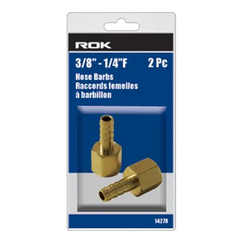 ROK 14278 HOSE BARBS 3/8"-1/4"F