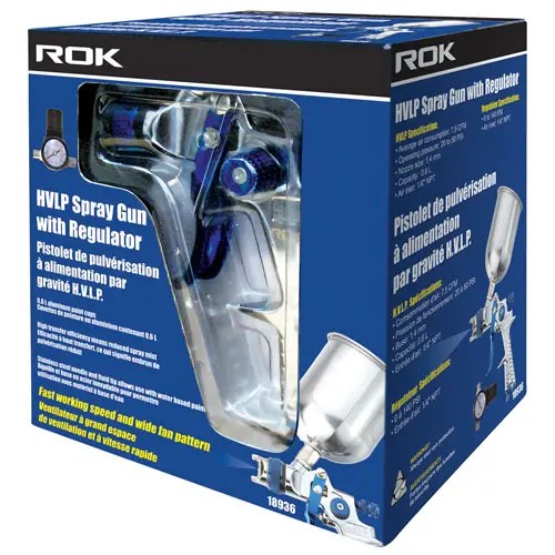 ROK 18936 HVLP SPRAY GUN W/REGULATOR