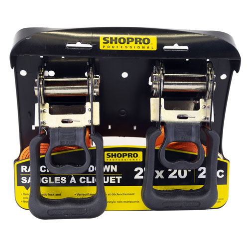 SHOPRO R000760 Ratchet TieD.2Pc 2x20' 5000lb