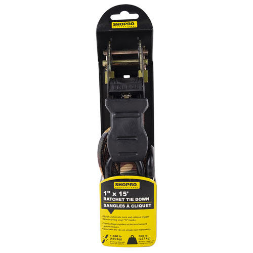 SHOPRO R000905 Ratchet TieDown 1x15'CamfageHD