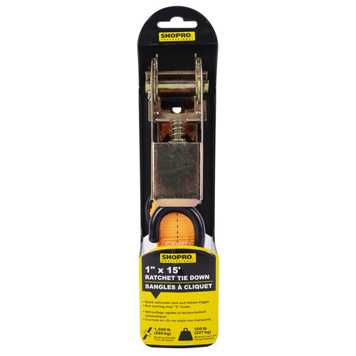 SHOPRO R000906 Ratchet Tie Down 1"x15' C