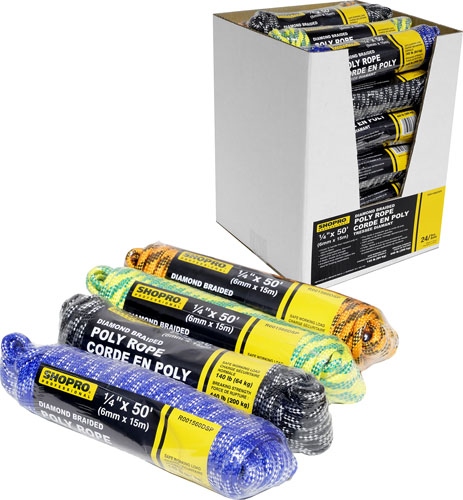 SHOPRO R001560DSP Rope PP Diam. Brd 1/4"x50