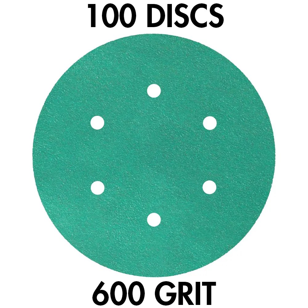 Klingspor 353142 FP 77 K T-ACT GLS3 6" H&L 6-Hole 600 Grit Sanding Discs, 100PK