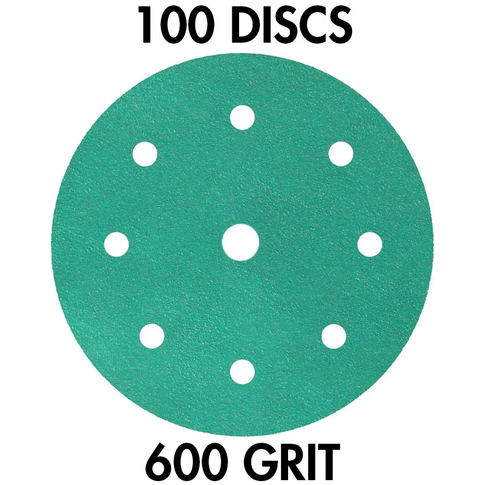 Klingspor 353148 FP 77 K T-ACT GLS1 6" H&L 8-Hole With 17mm Center Hole 600 Grit Sanding Discs, 100PK