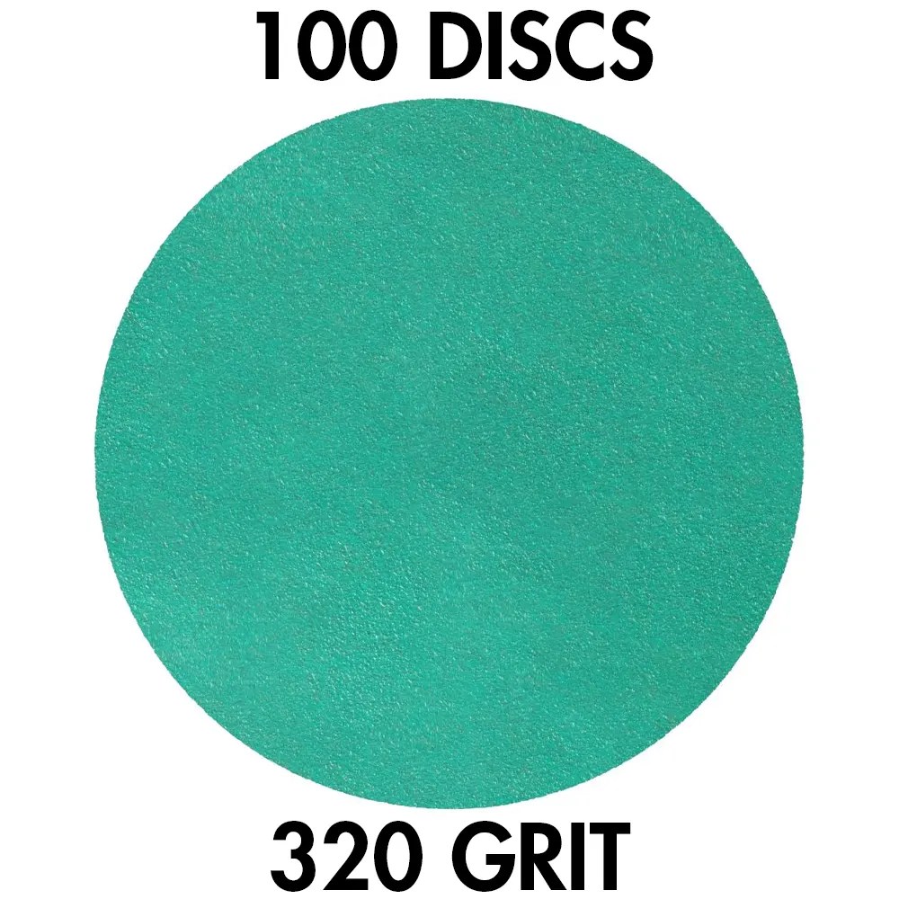 Klingspor 353156 FP 77 K T-ACT 6" H&L 0-Hole 320 Grit Sanding Discs, 100PK