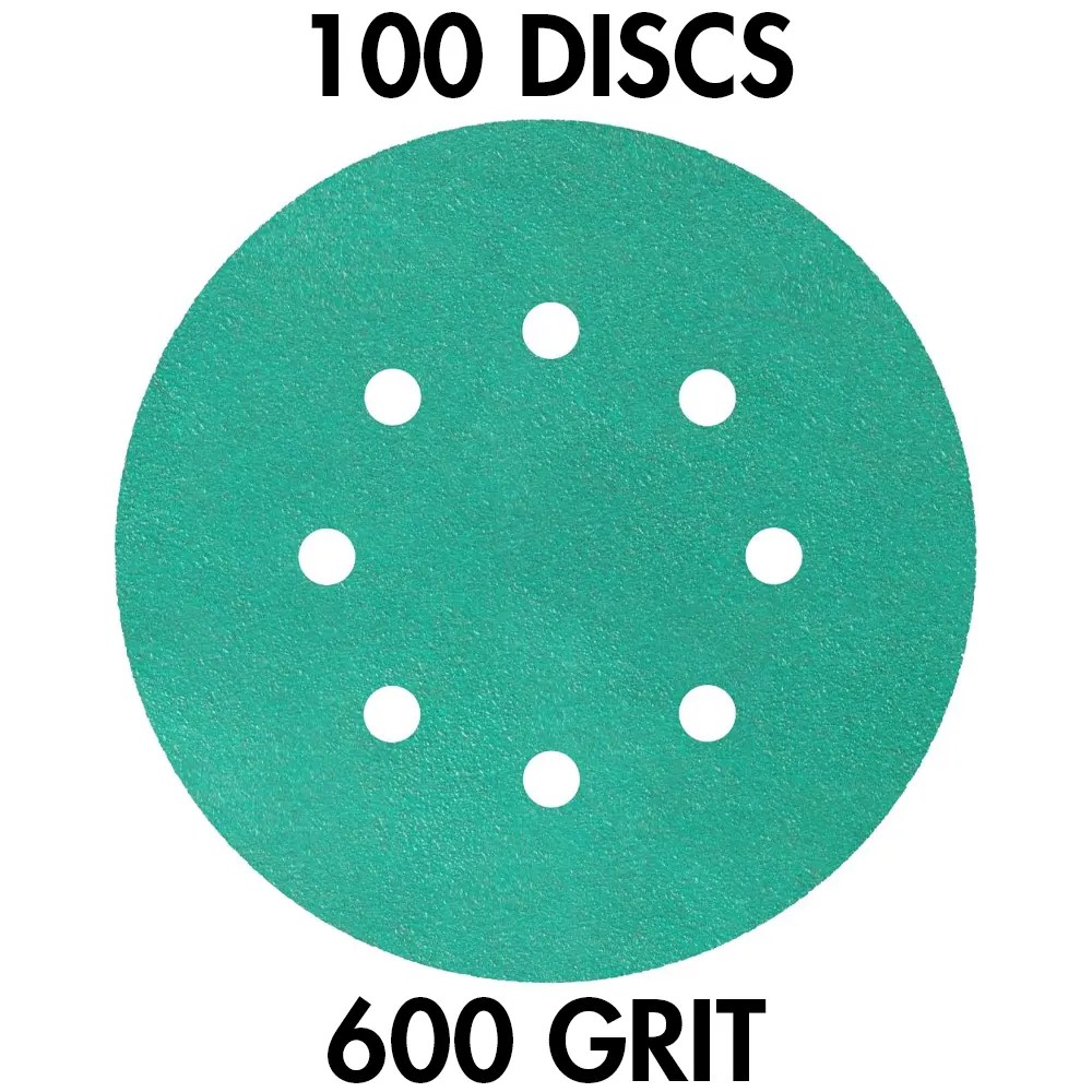 Klingspor 353158 FP 77 K T-ACT GLS5 5" H&L 8-Hole 600 Grit Sanding Discs, 100PK