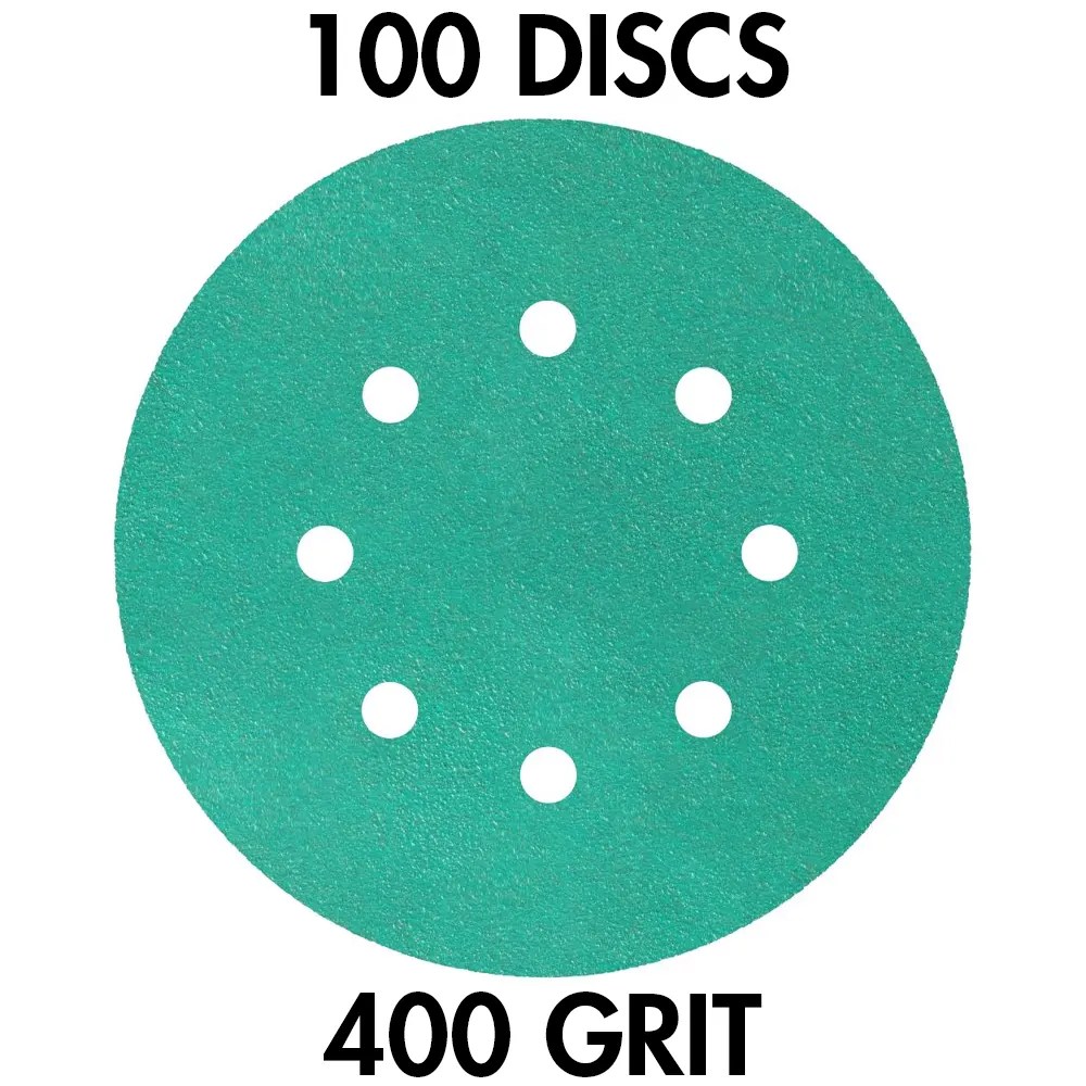 Klingspor 353160 FP 77 K T-ACT GLS5 5" H&L 8-Hole 400 Grit Sanding Discs, 100PK