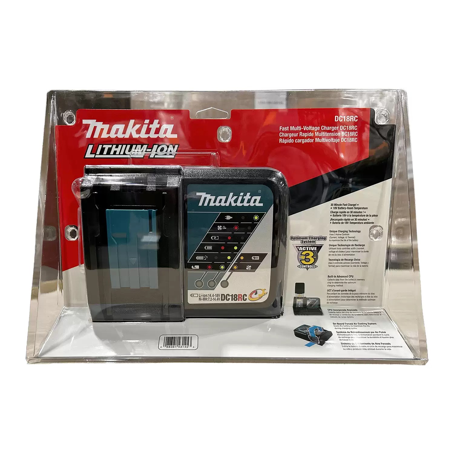 Makita DC18RC 7.2V - 18V Ni-Cad, Ni-MH and Li-Ion Slide Style Battery Charger