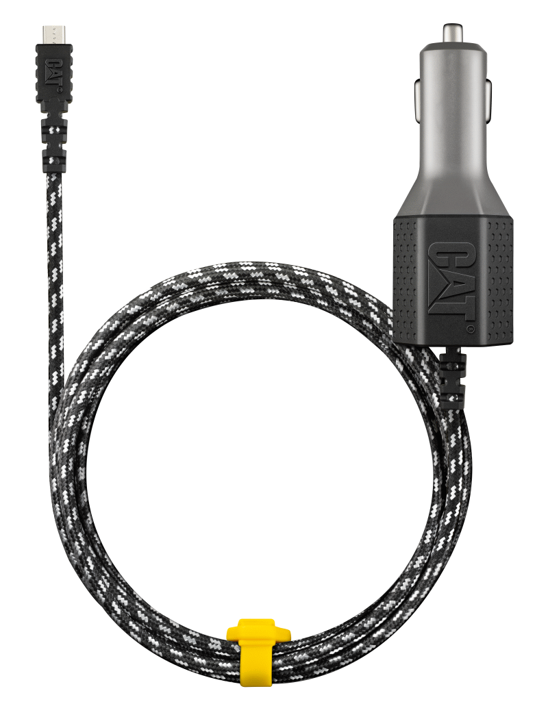 Cat Phones CAT-CLA2-M 4.8A Car Charger, Dual USB Port & 6ft Braided Nylon Micro USB Cord