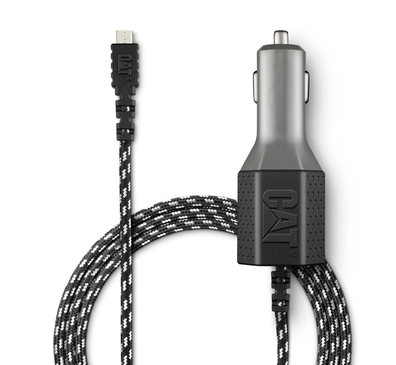 Cat Phones CAT-CLA-M 4.8A Car Charger, USB Port, 6ft Braided Nylon Micro USB Cord