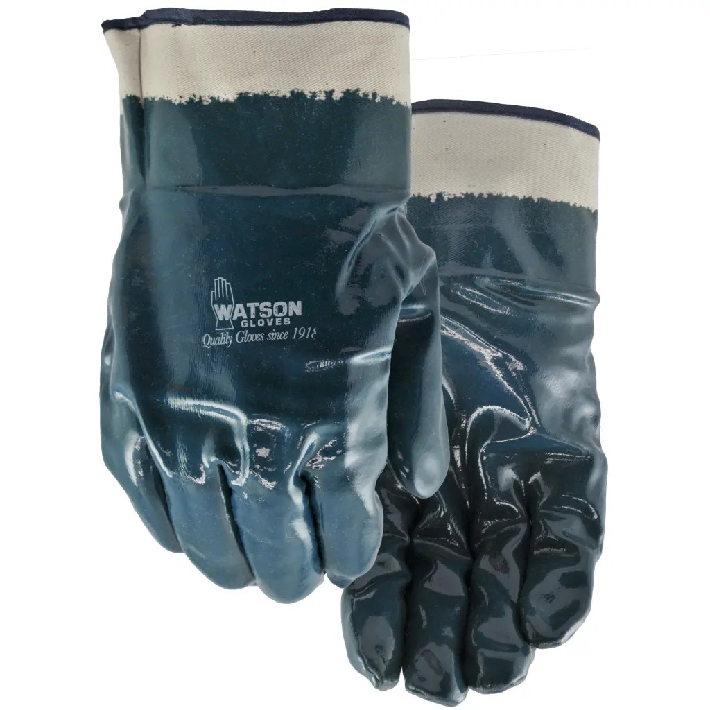 Watson N660TL Tough As Nails Heavy Duty Nitrile Coated Work Gloves, Size Large