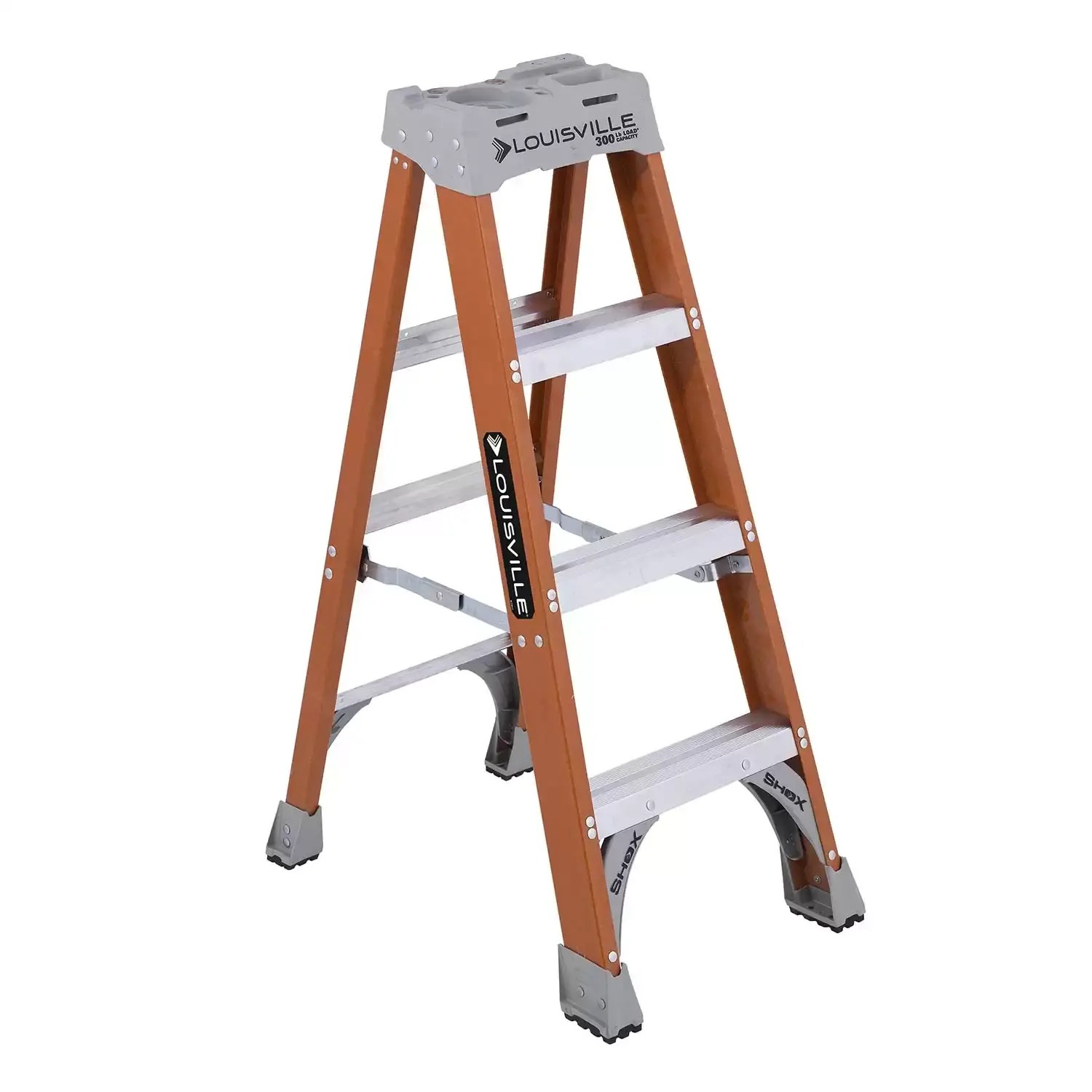 Louisville FS1504 4' Fiberglass Step Ladder, Type 1A 300lb Capacity