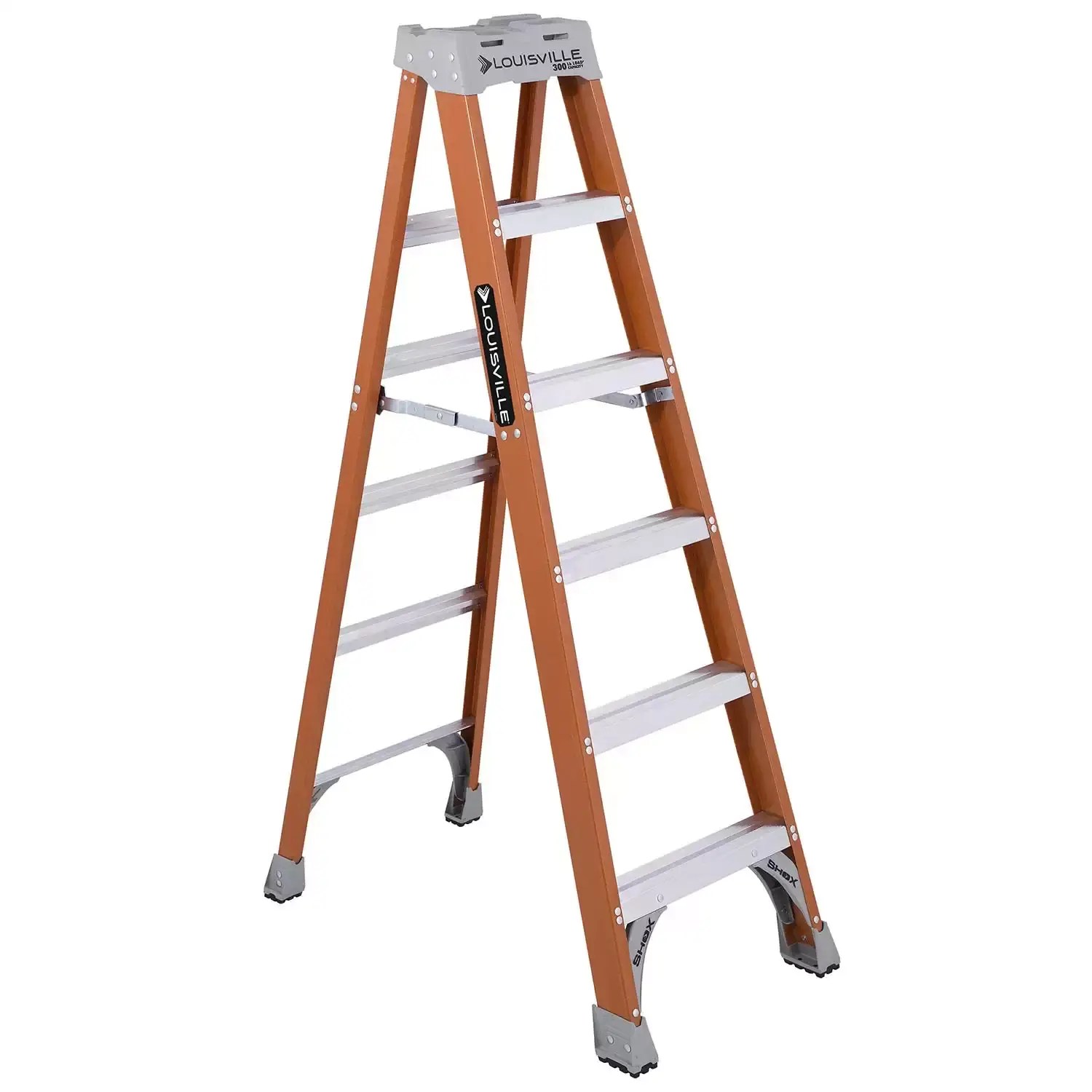 Louisville FS1506 6' Fiberglass Step Ladder, Type 1A 300lb Capacity