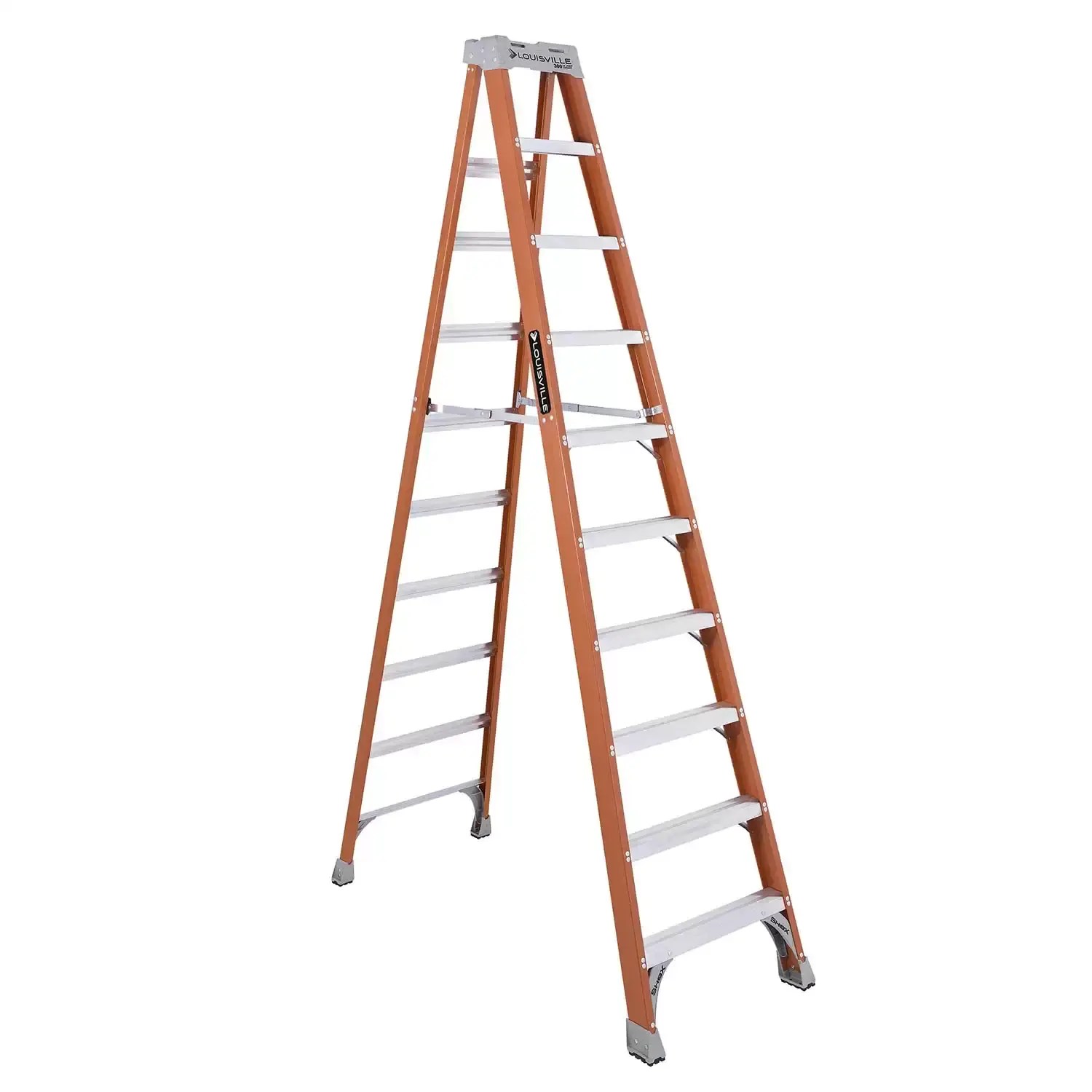 Louisville FS1510 10' Fiberglass Step Ladder, Type 1A 300lb Capacity