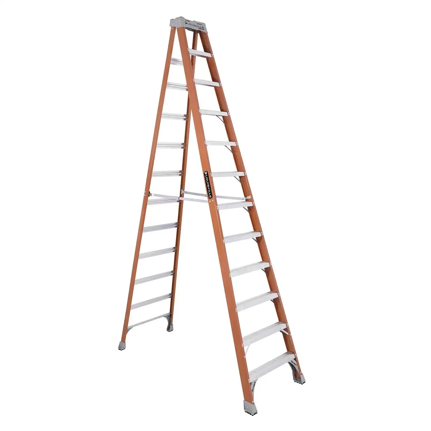 Louisville FS1512 12' Fiberglass Step Ladder, Type 1A 300lb Capacity
