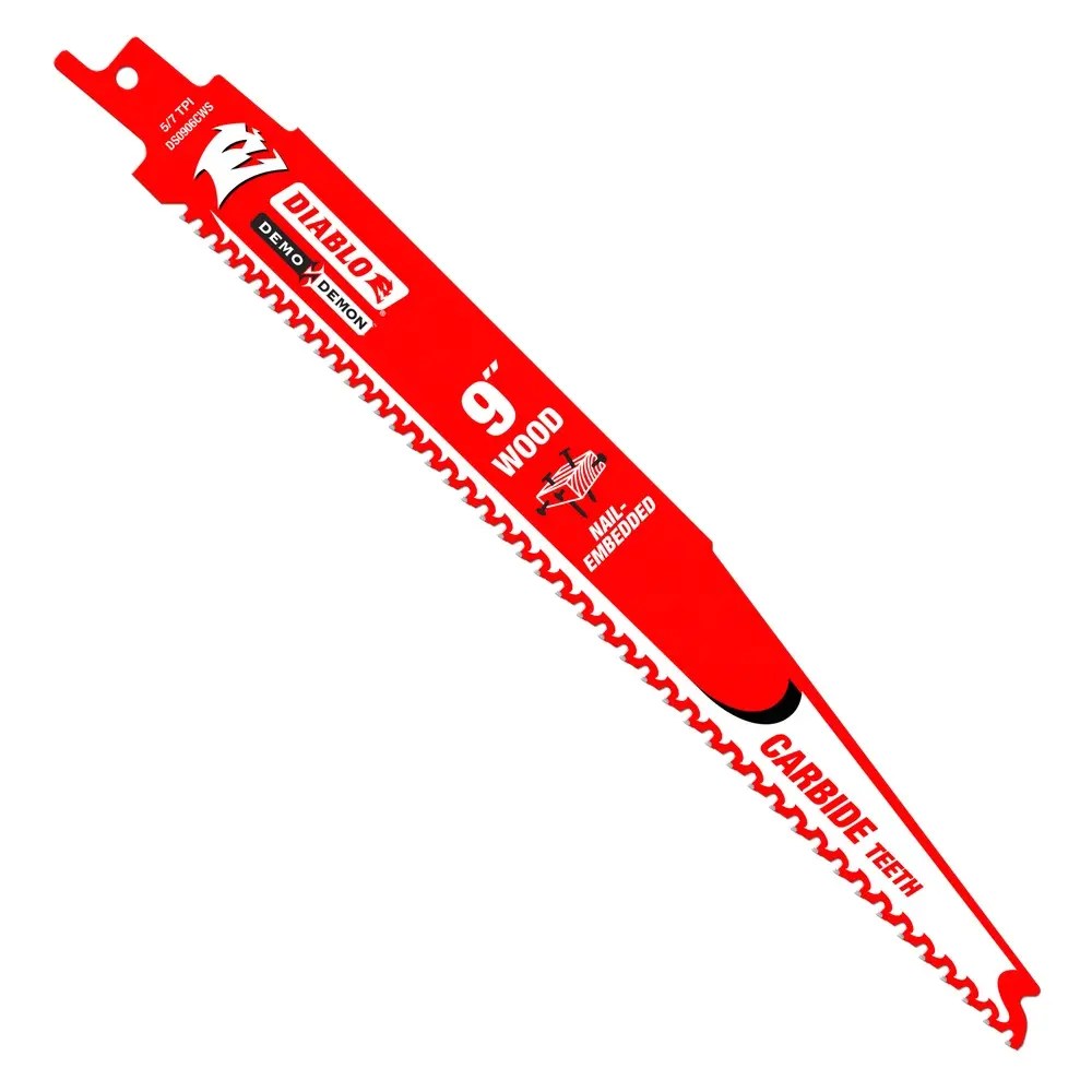 Diablo DS0906VCWC 9 in. Demo Demon Carbide Recip Blade for Nail-Embedded Wood