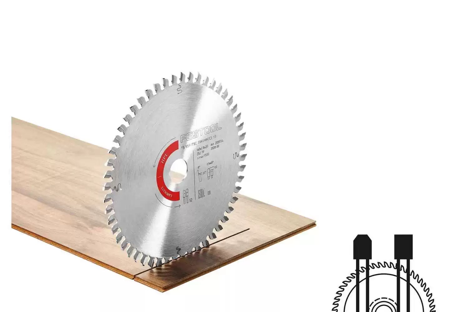 Festool 496309 6-1/4″ Laminate/HPL Saw Blade HW 160x2,2x20 TF48