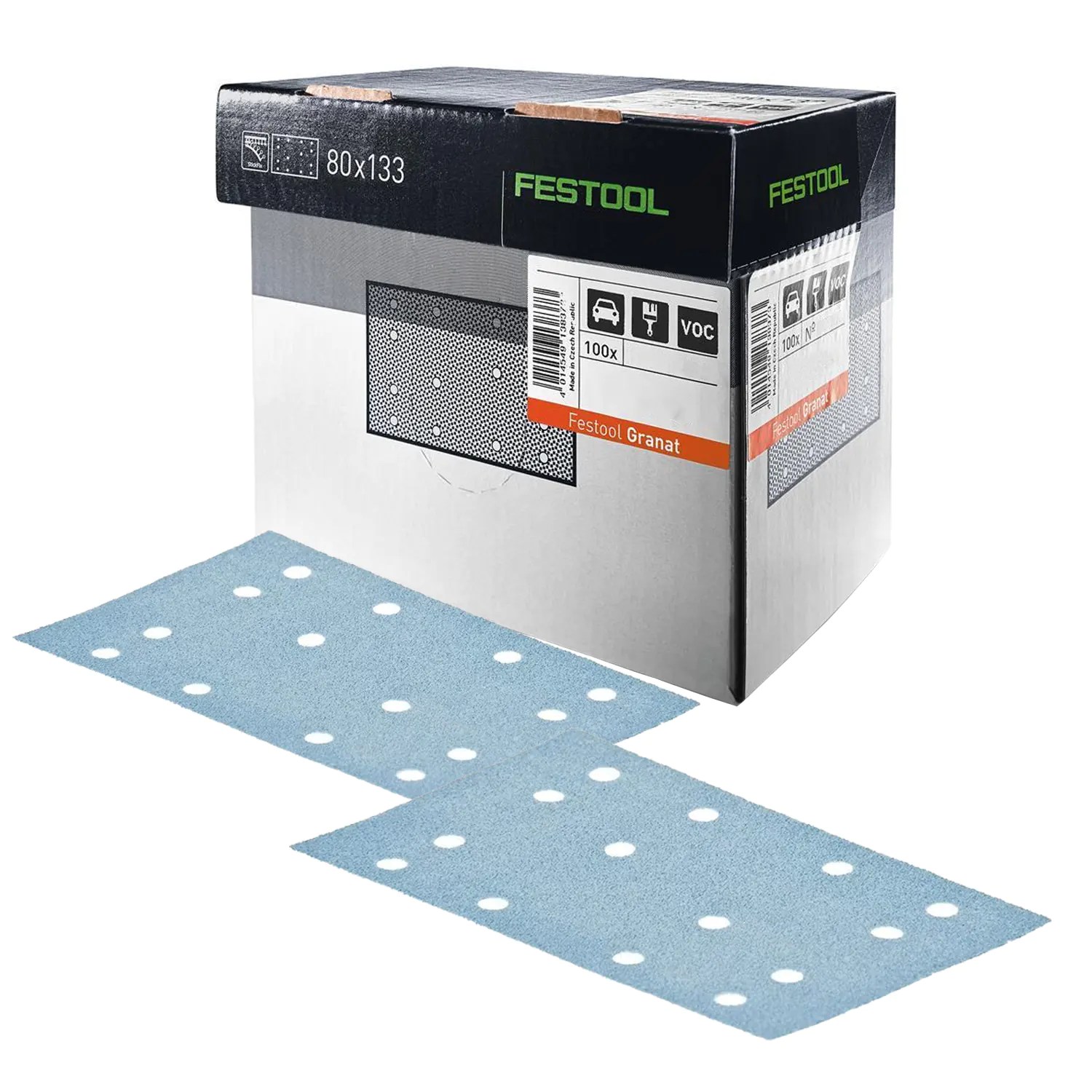 Festool 497120 80mm x 133mm Granat 120G Sanding Discs STF 80x133 P120 GR/100