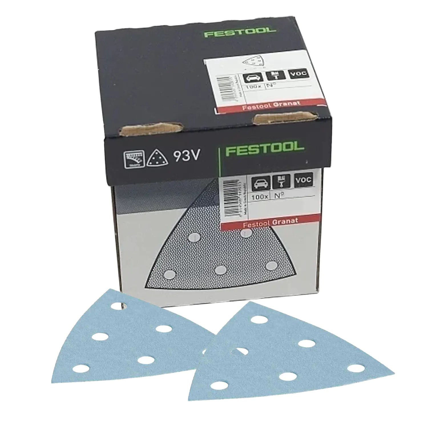 Festool 497396 93V x 6 Hole Granat 180G Sanding Discs STF V93/6 P180 GR/100