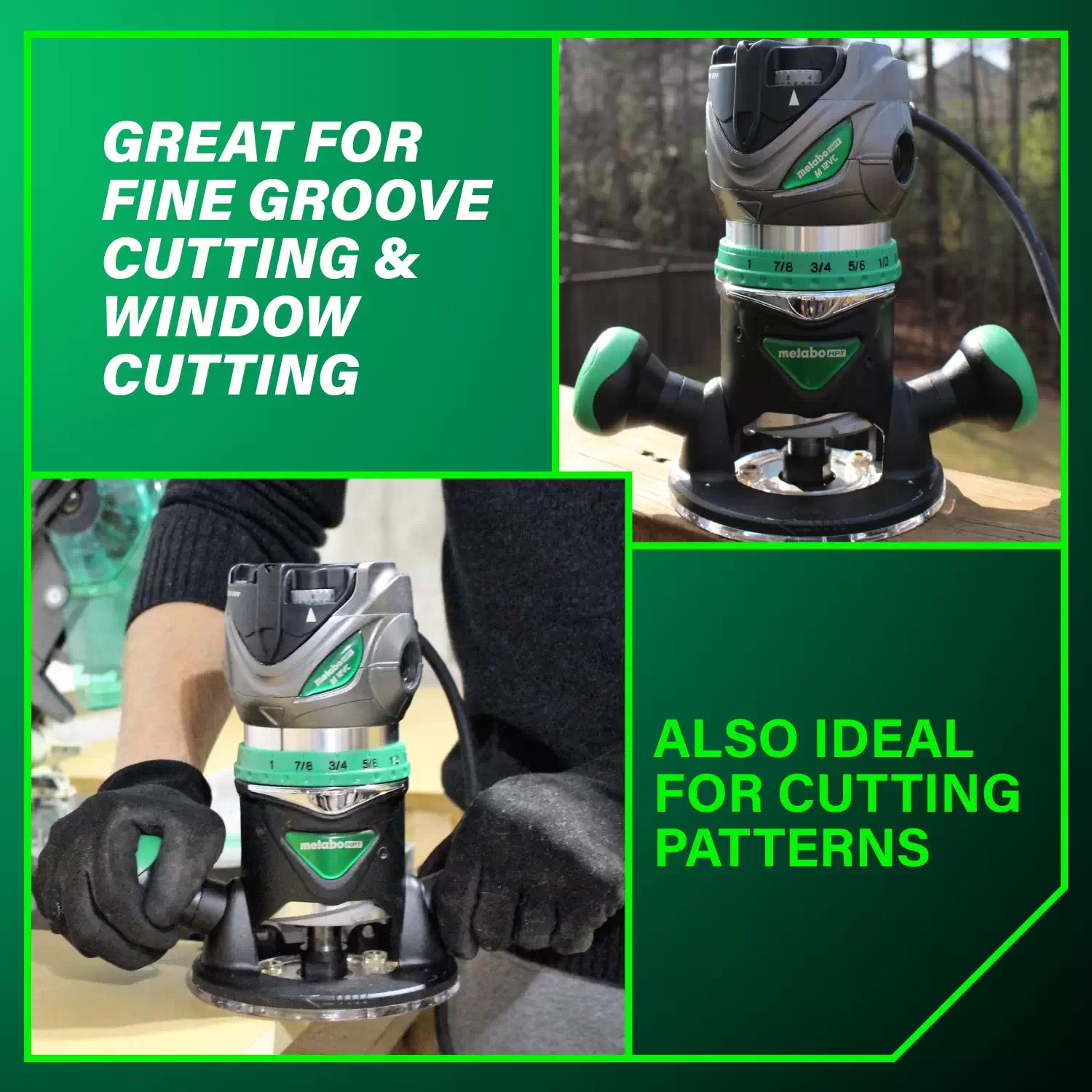 Metabo HPT M12VCM 2.25 Peak HP Variable Speed Fixed Base Router