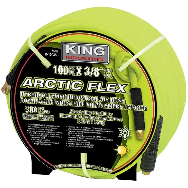 KING INDUSTRIAL K-10038H 3/8" x 100 ft. Hybrid industrial air hose