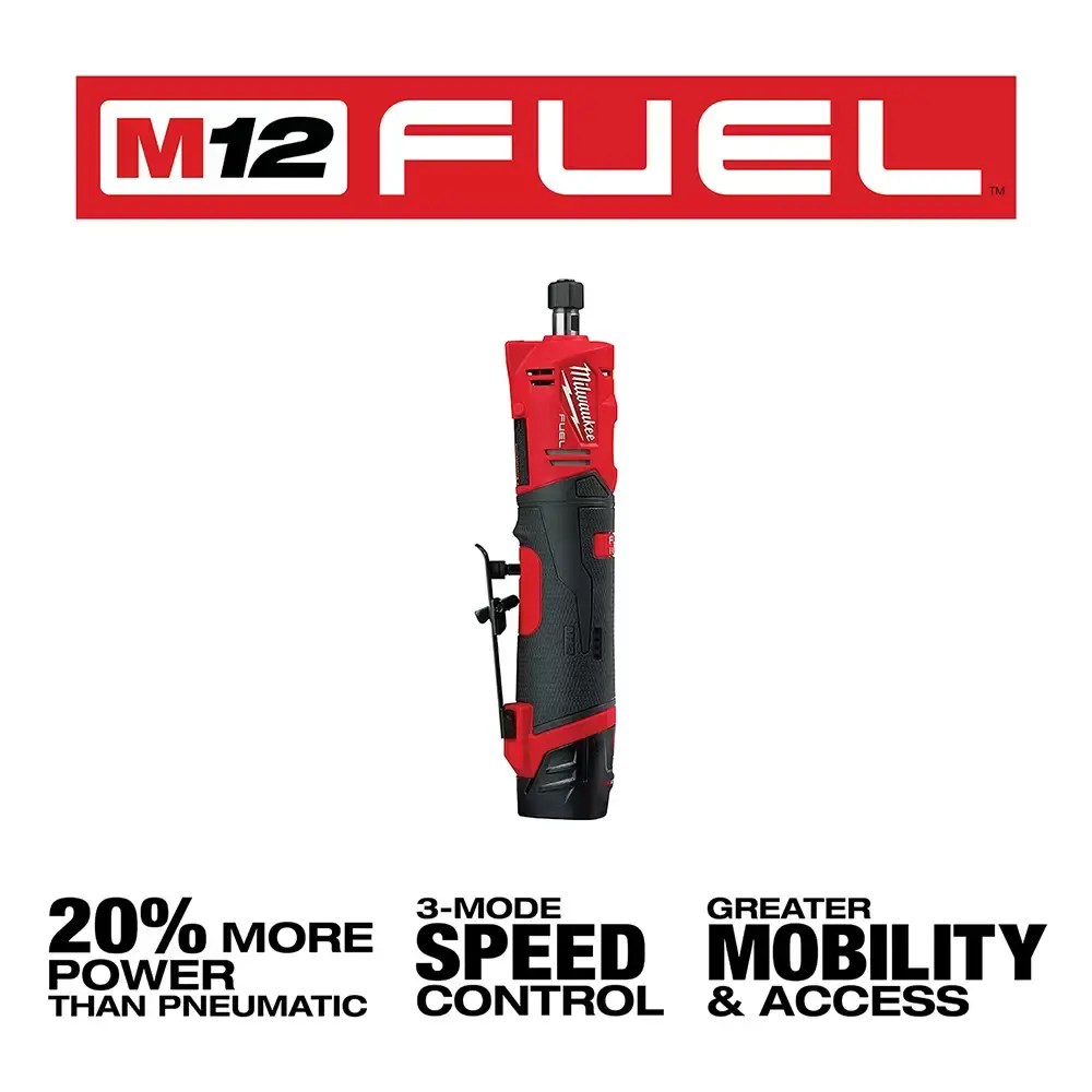 Milwaukee 2486-22 M12 FUEL 12 Volt Lithium-Ion Brushless Cordless Straight Die Grinder Two Battery Kit