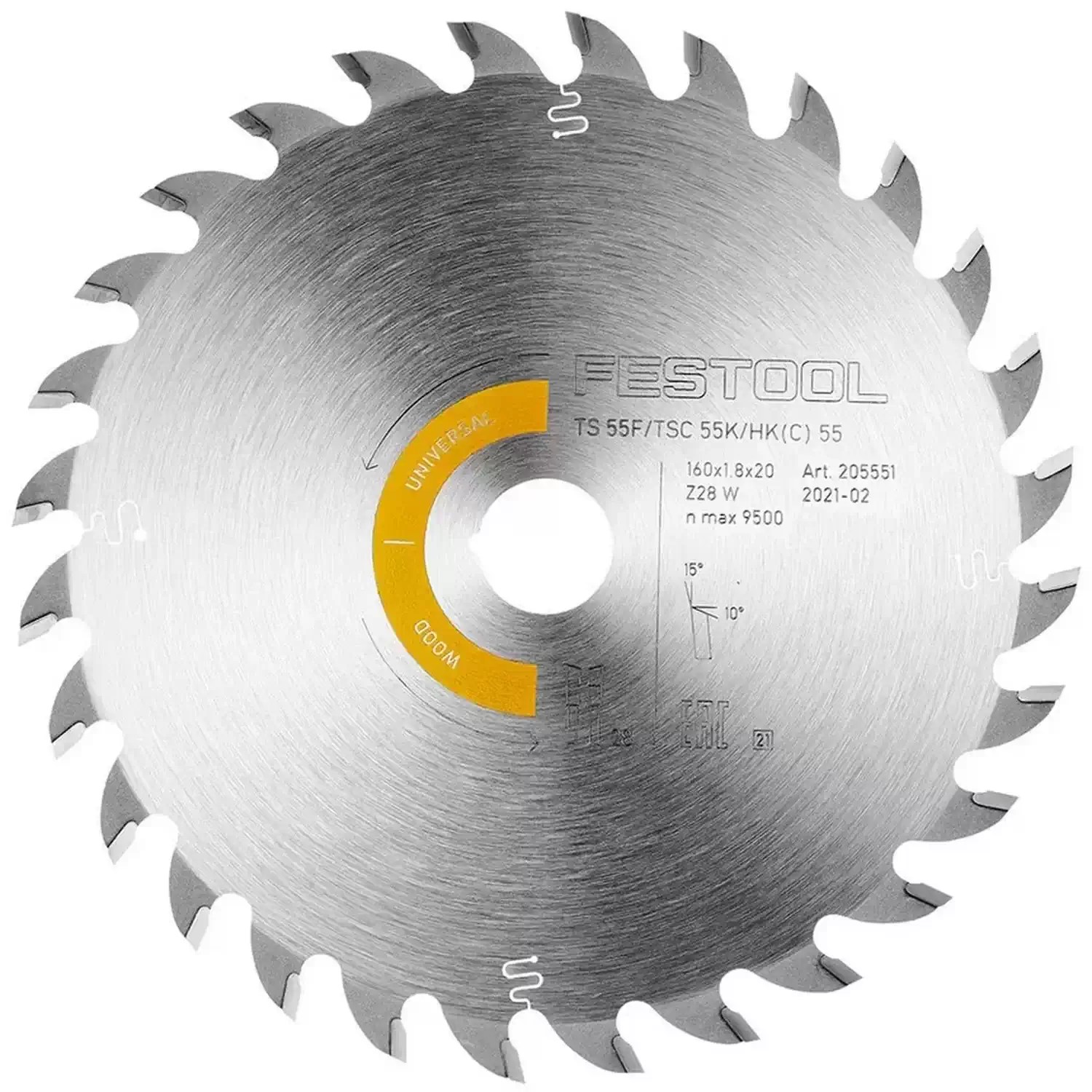Festool 205560 Saw Blade WOOD UNIVERSAL HW 160x1,8x20 W28