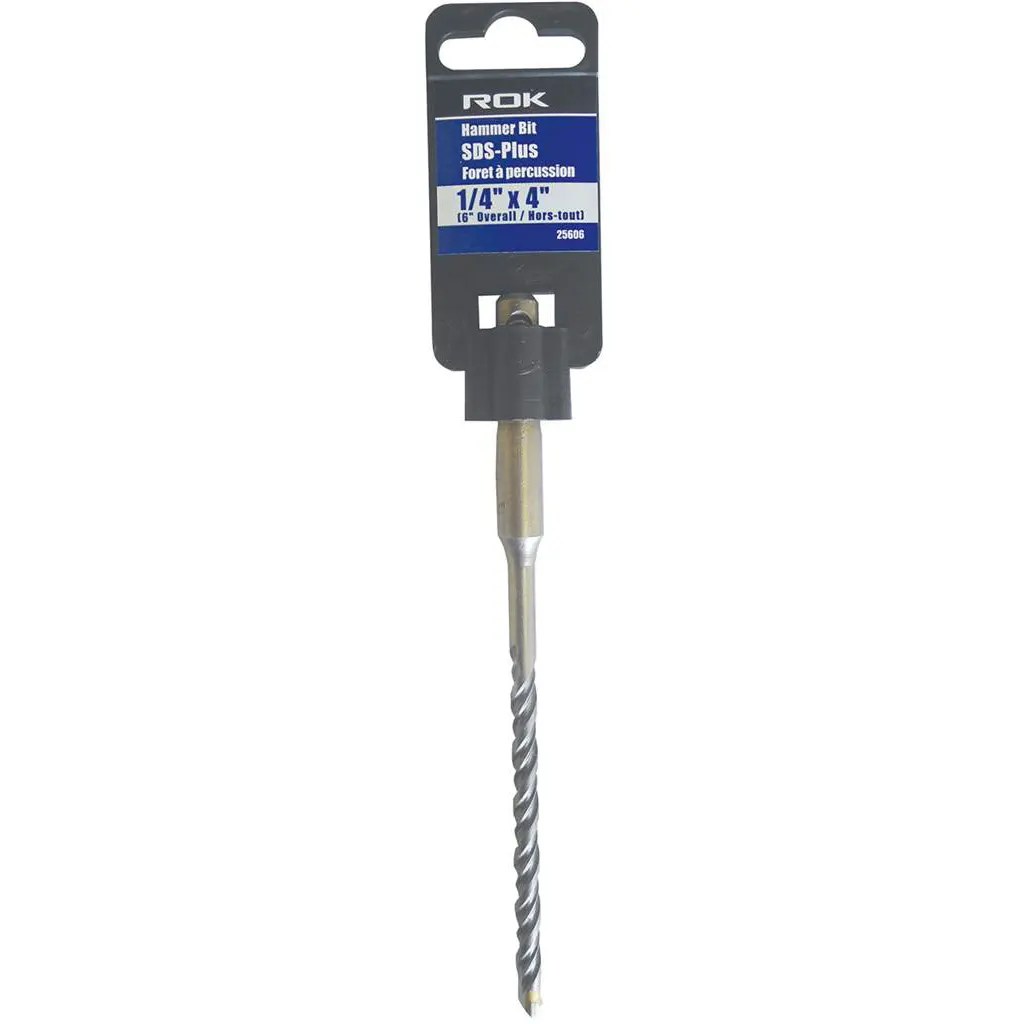 ROK 25606 1/4" X 6" Carbide 4 Flute SDS Plus Hammer Bit