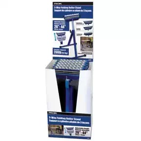 ROK 34024 3-Way Adjustable Folding Roller Stand 11-3/4" Wide Roller, 5/8" Roller Balls, Flat Surface