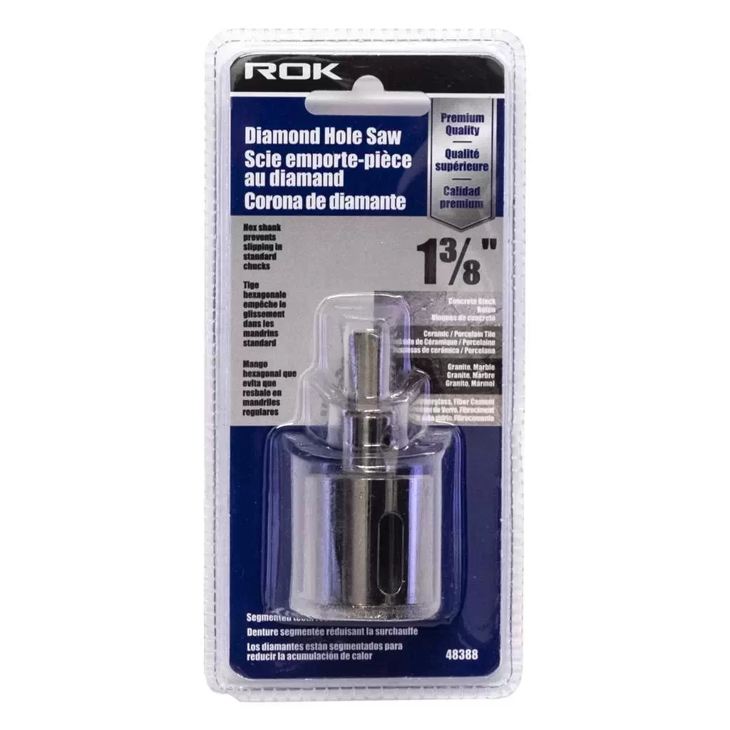 ROK 48388 1-3/8" Premium Diamond Hole Saw
