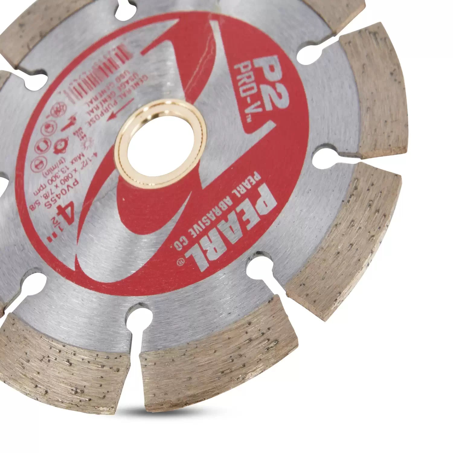 Pearl PV045S 4-1/2" x .080 P2 Pro-V Segmented Diamond Blade for Concrete & Masonry 5/8"-20mm