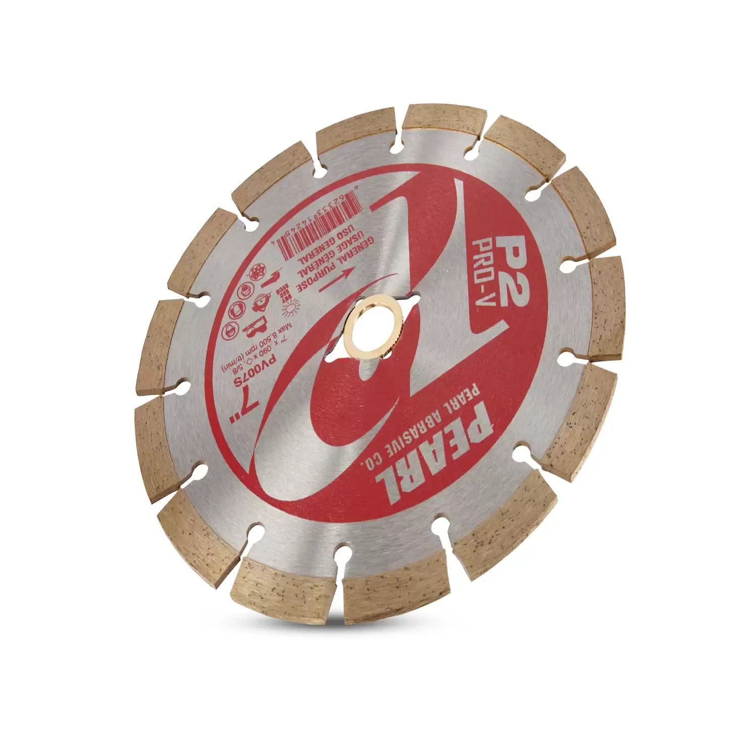 Pearl PV007S 7" x .080 P2 Pro-V Segmented Diamond Blade for Concrete & Masonry 5/8"-20mm