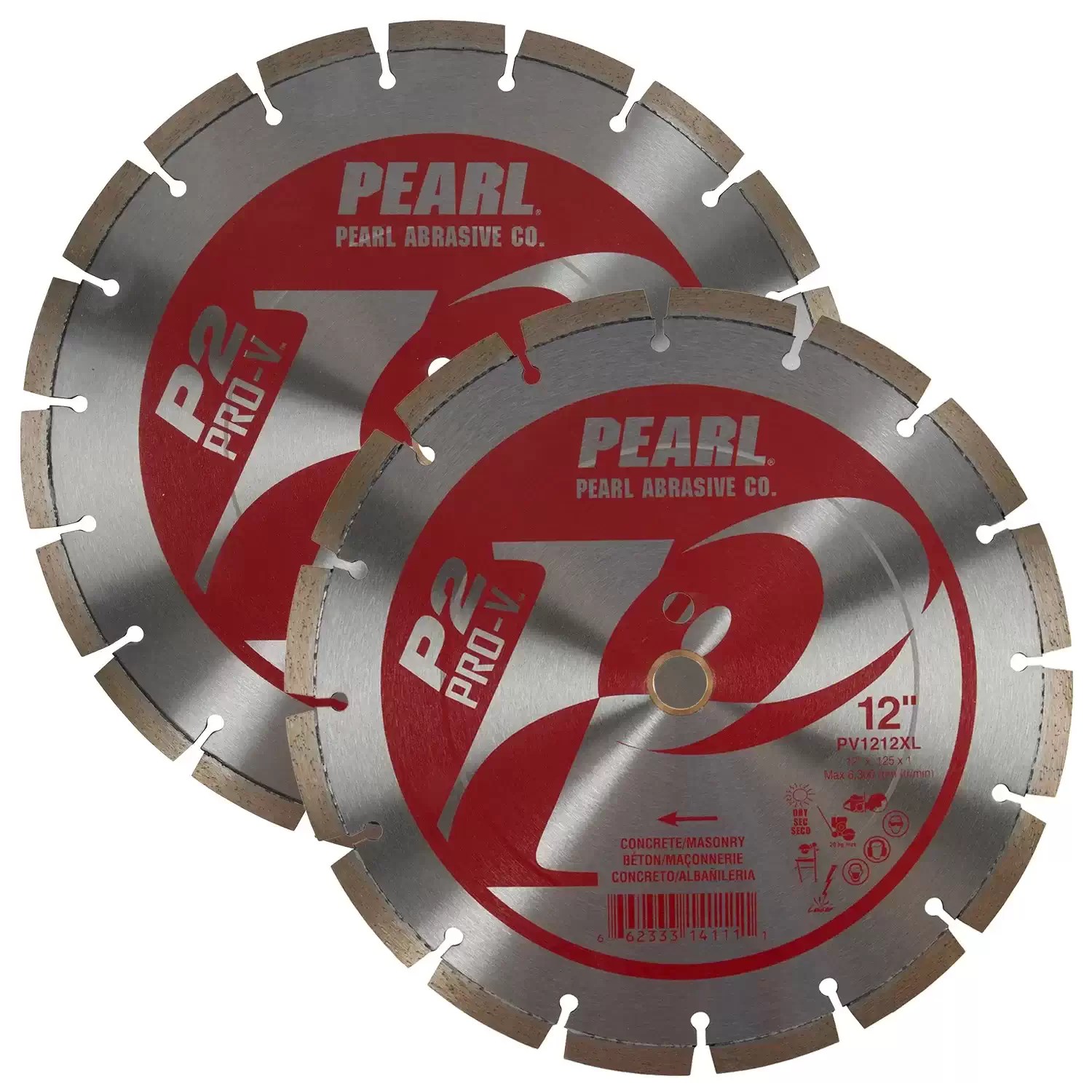 Pearl PV1212XL 12" x .125 P2 Pro-V Segmented Diamond Blade for Concrete & Masonry 1" Arbor