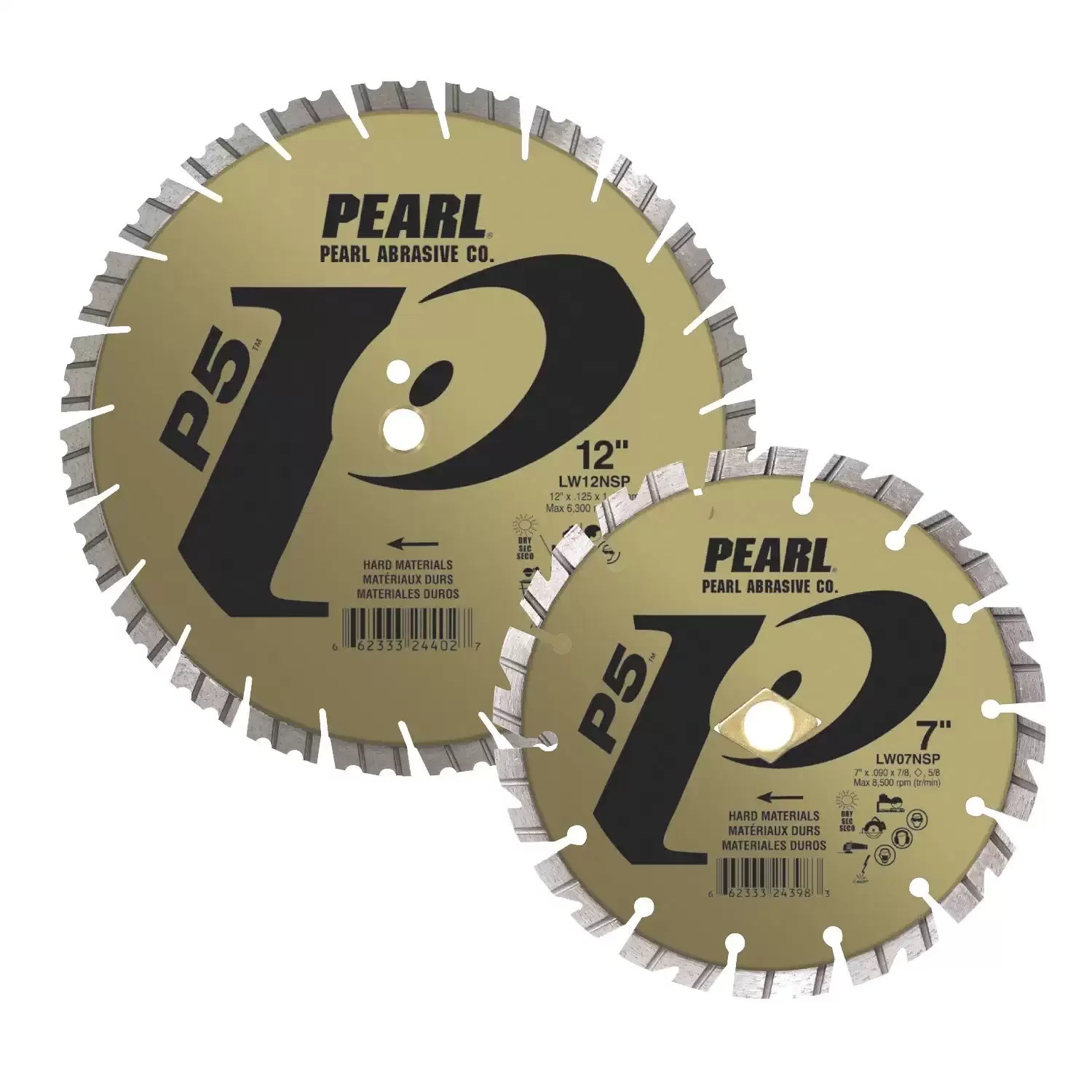 Pearl LW05NSP 5" x .090 P5 Segmented Diamond Blade for Hard Materials 5/8"-20mm-7/8"