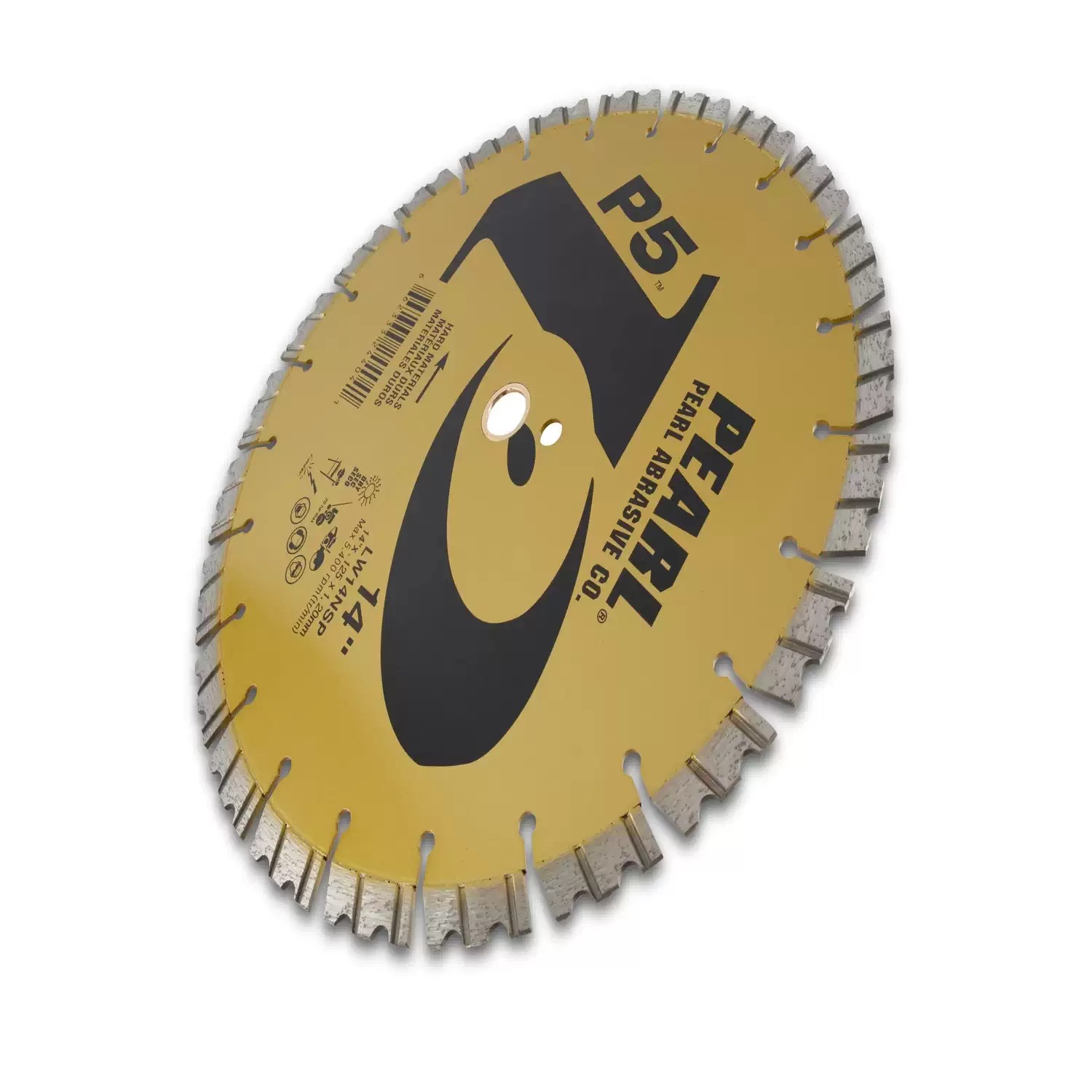 Pearl LW14NSP 14" x .125 P5 Segmented Diamond Blade for Hard Materials 1"-20mm