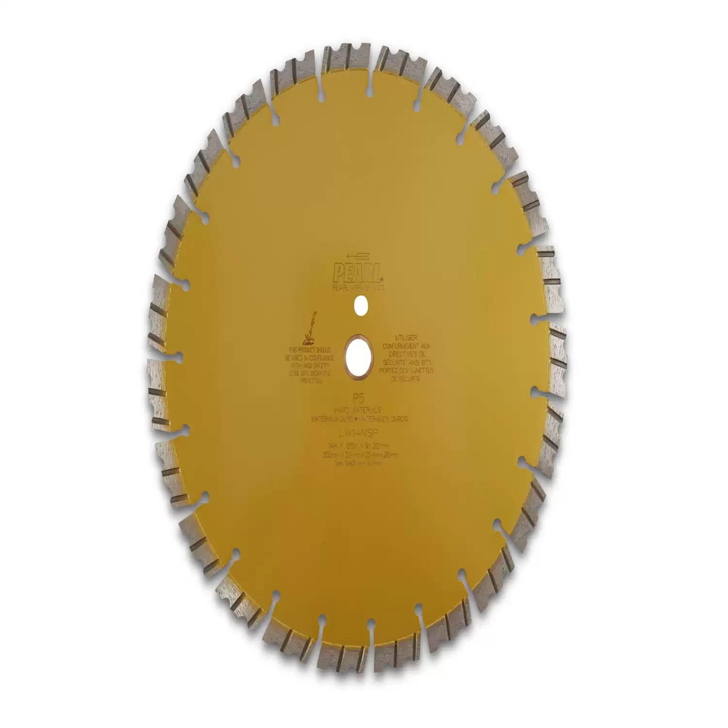 Pearl LW14NSP 14" x .125 P5 Segmented Diamond Blade for Hard Materials 1"-20mm