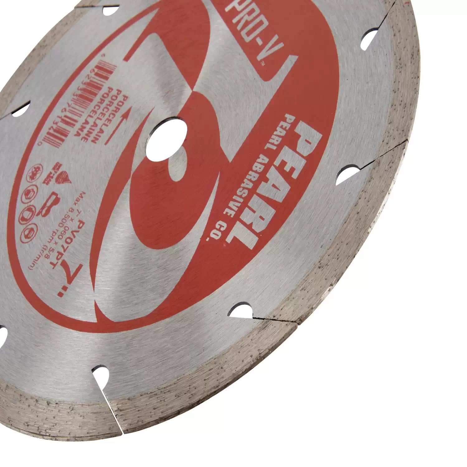 Pearl PV07PT 7" x .060 P2 Pro-V Continuous Rim Diamond Blade for Porcelain 5/8" Arbor