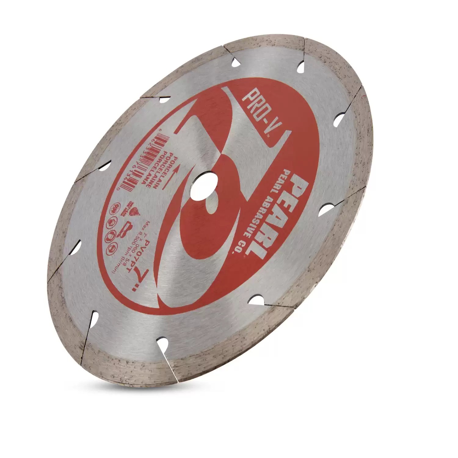 Pearl PV07PT 7" x .060 P2 Pro-V Continuous Rim Diamond Blade for Porcelain 5/8" Arbor