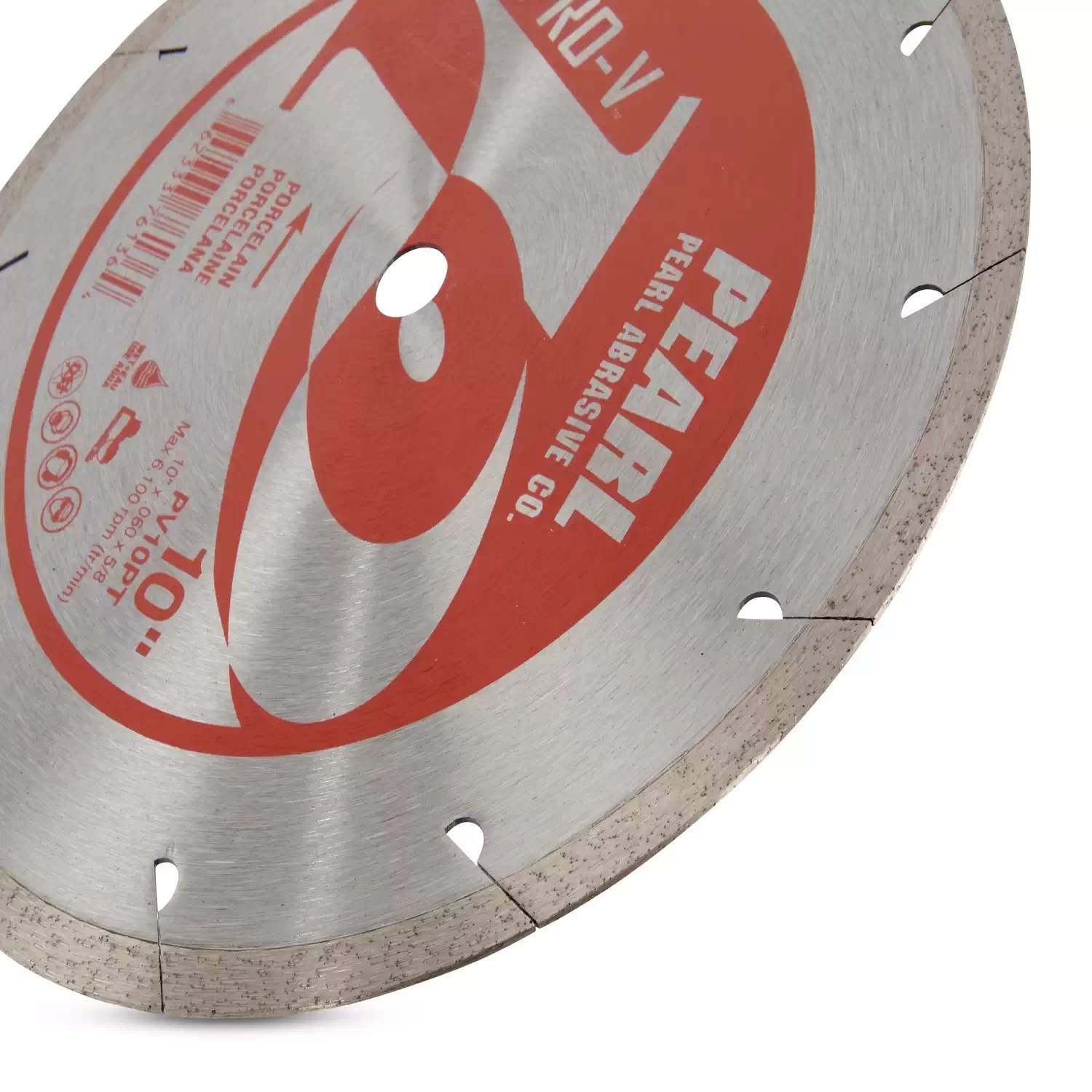 Pearl PV10PT 10" x .060 P2 Pro-V Continuous Rim Diamond Blade for Porcelain 5/8" Arbor