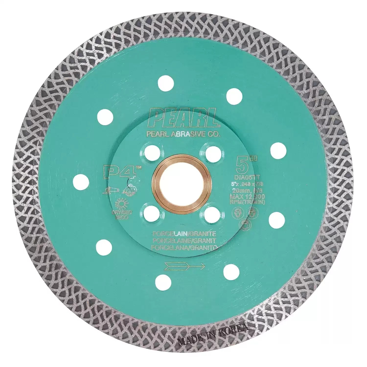Pearl DIA05TT P4™ Thin Mesh Turbo Porcelain Blade 5″ 5/8″-20mm-7/8″ 4 Holes