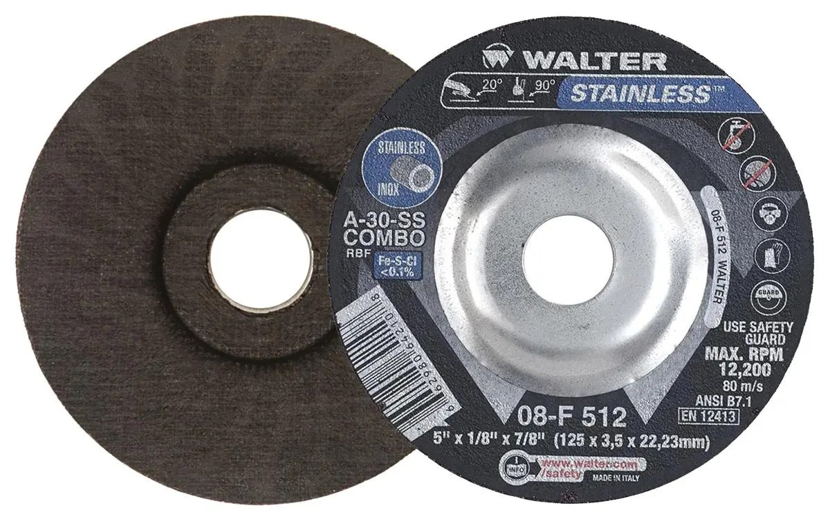 Walter Surface Technologies 08F512 Grinding Wheel  5" X  1/8" X 7/8"  A30SS