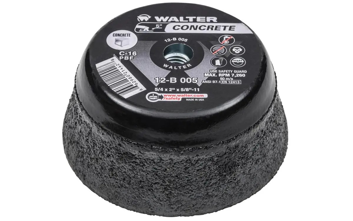 Walter Surface Technologies 12B005 5" CUP WHEEL FOR STONE