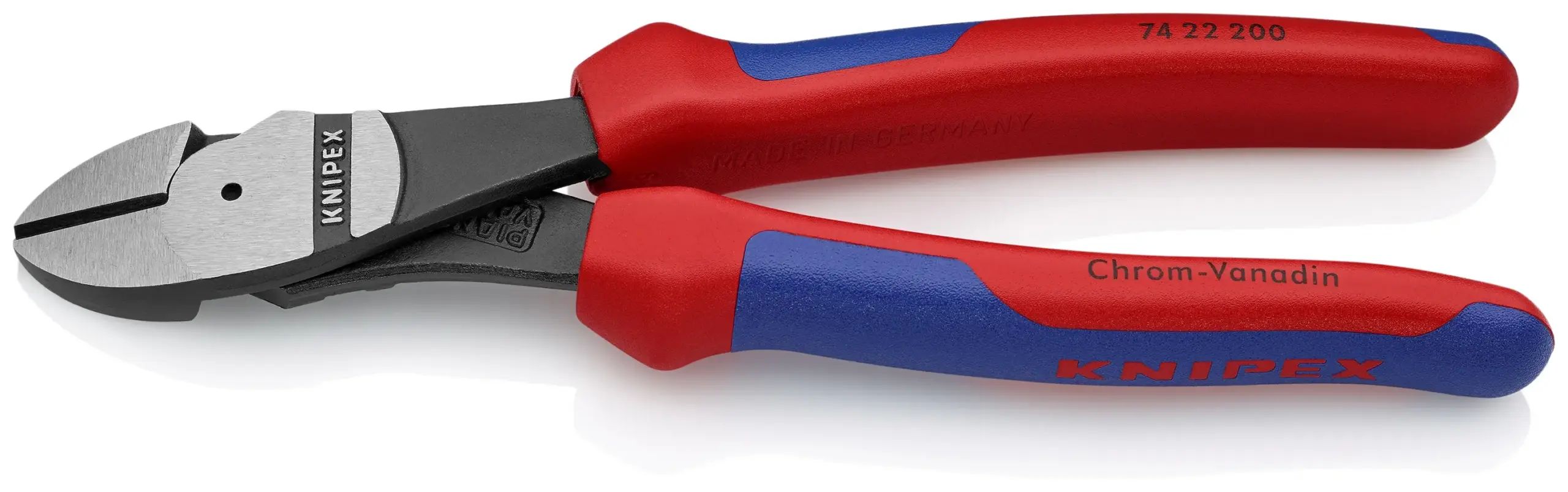 KNIPEX 74 22 200 SBA 8" High Leverage 12° Angled Diagonal Cutters